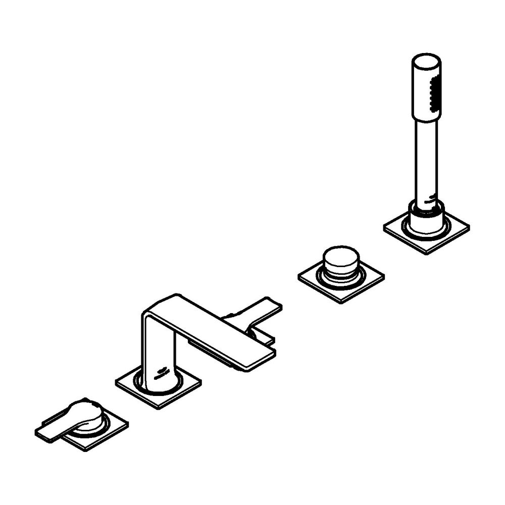 Grohe Allure 5-Loch-Wannenkombination Hard Graphite gebürstet für Fliesenbankmontage, H... GROHE-25221AL1 4005176509391 (Abb. 2)