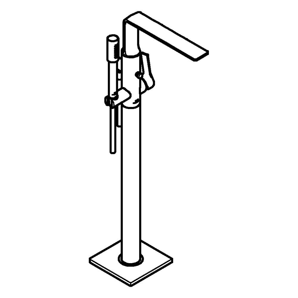 Grohe Allure Einhand-Wannenbatterie, Bodenmontage, FMS für 45 984, Ausladung 263mm, eig... GROHE-25222KF1 4067393056430 (Abb. 2)
