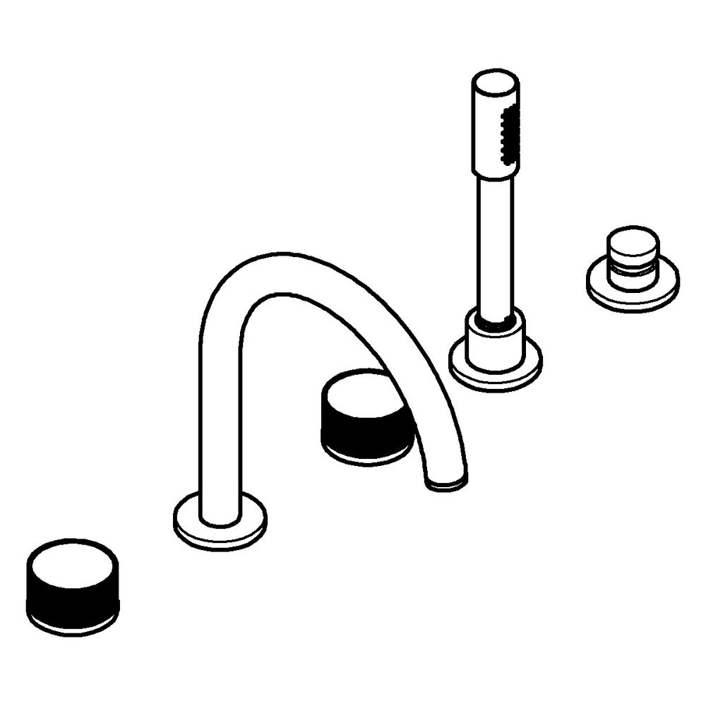 Grohe Atrio Private Collection 5-Loch-Wannen-Kombination, für Hebelgriffe, Knopfbetätig... GROHE-25226MS0 4005176946691 (Abb. 2)