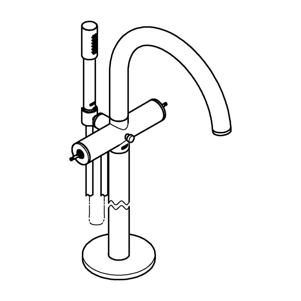 Grohe Atrio PC Wannenbatterie Cool Sunrise gebürstet für Hebelgriffe, Bodenmontage, Fer... GROHE-25227GN0 4005176508172 (Abb. 2)