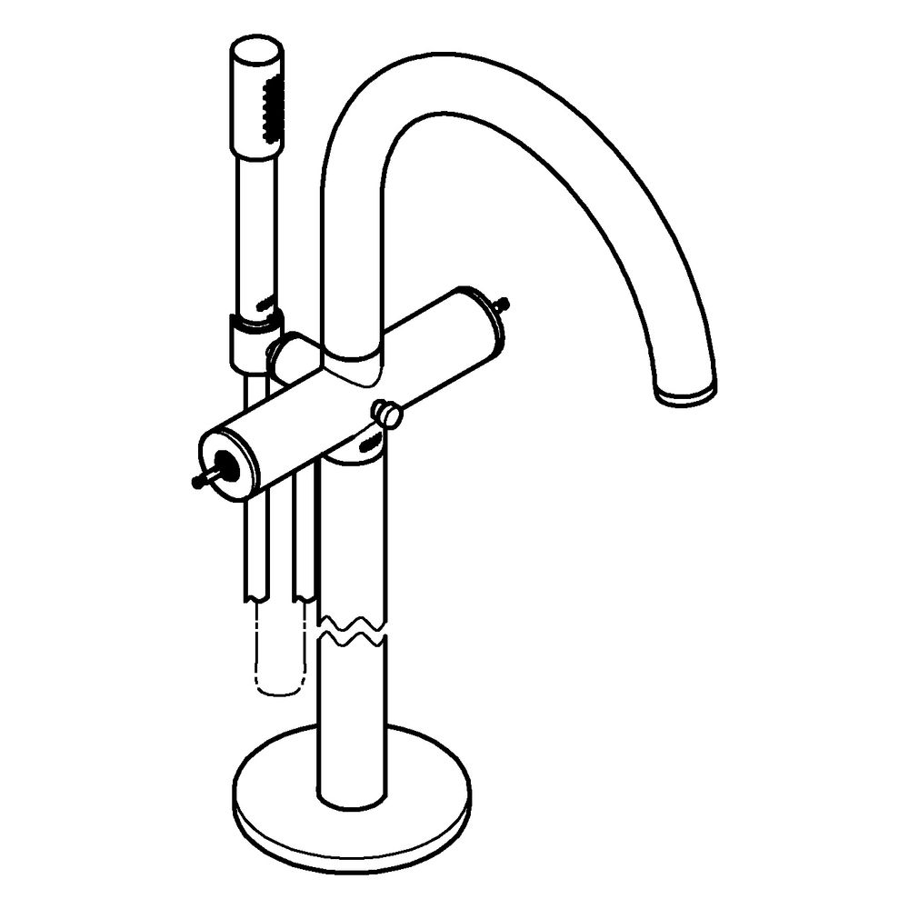 Grohe Atrio Private Collection Wannenbatterie, Bodenmontage, für Hebelgriffe, Fertigmon... GROHE-25227KF0 4067393056980 (Abb. 2)