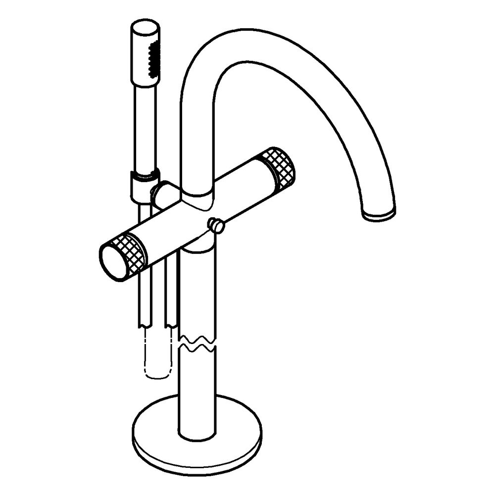 Grohe Atrio Private Collection Wannenbatterie, Bodenmontage, Knopfbetätigung mit Einlag... GROHE-25229MS0 4005176946721 (Abb. 2)