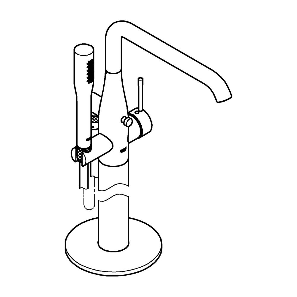 Grohe Essence Einhand-Wannenbatterie 1/2" Bodenmontage chrom 25248001... GROHE-25248001 4005176698255 (Abb. 2)