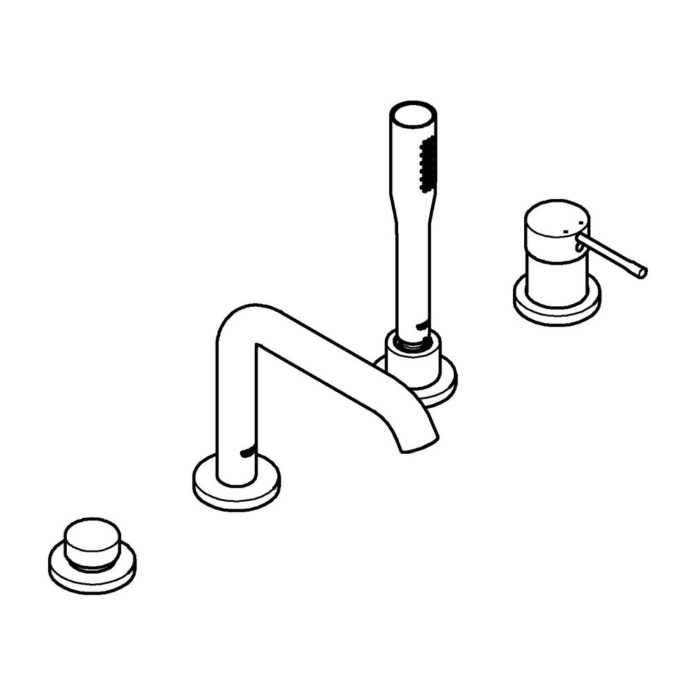 Grohe Essence 4-Loch-Einhand-Wannenkombination Phantom Black, Professional Edition... GROHE-25251KF1 4067393019879 (Abb. 2)