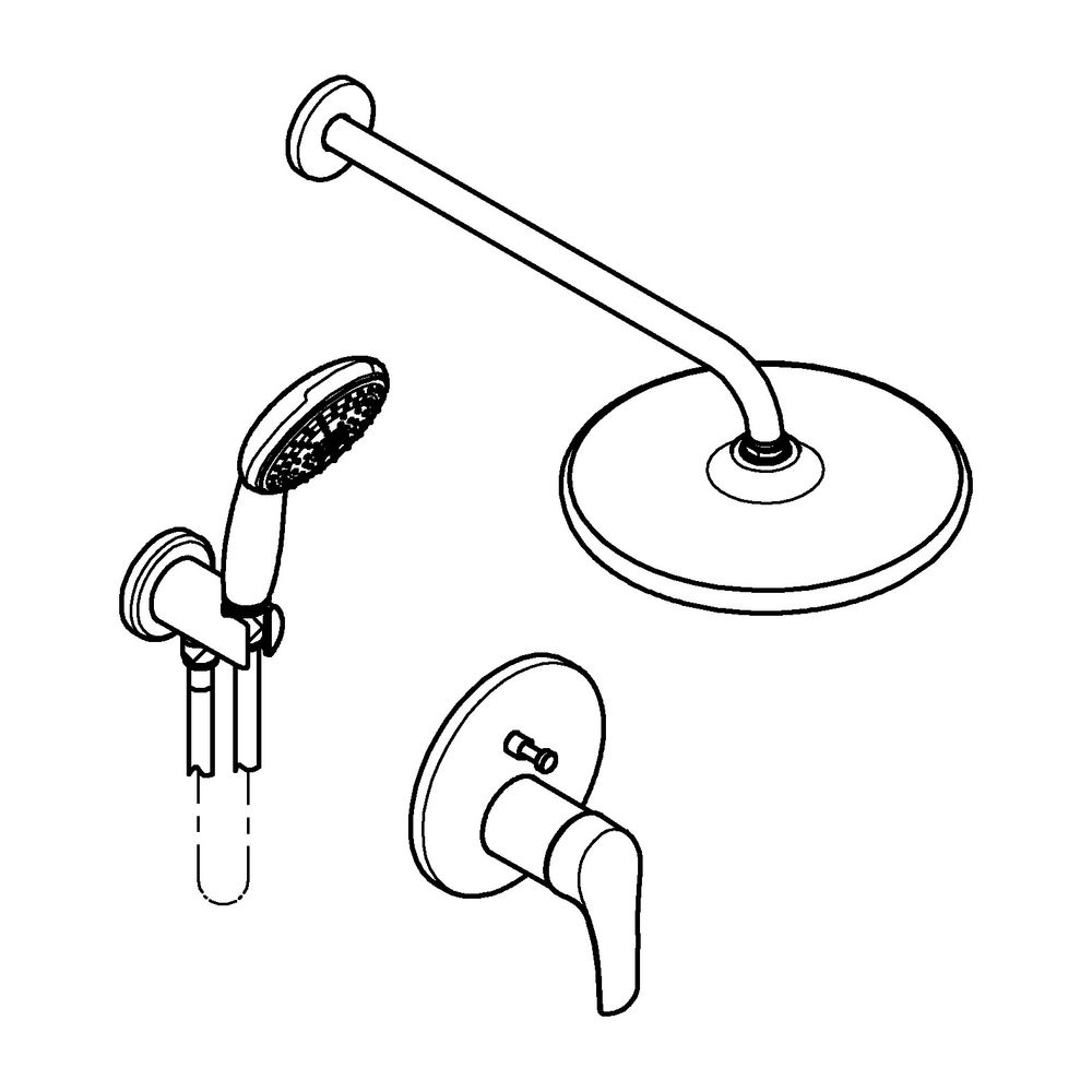 Grohe Eurosmart Unterputz-Duschsystem, mit Rapido SmartBox, Tempesta 250 Kopfbrausen-Se... GROHE-25288000 4005176791642 (Abb. 2)