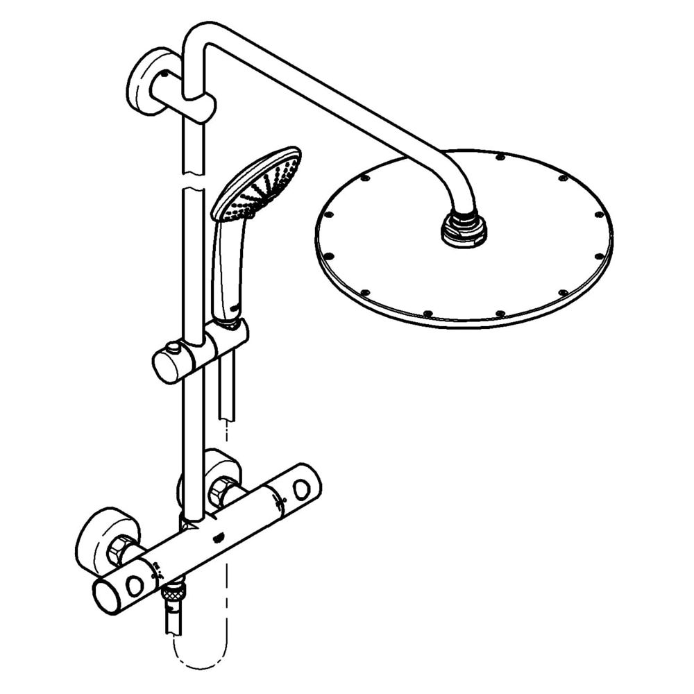 Grohe Euphoria Duschsystem 310 mit Thermostatbatt. für die Wandmontage, Nickel gebürstet, 26075EN0... GROHE-26075EN0  (Abb. 2)