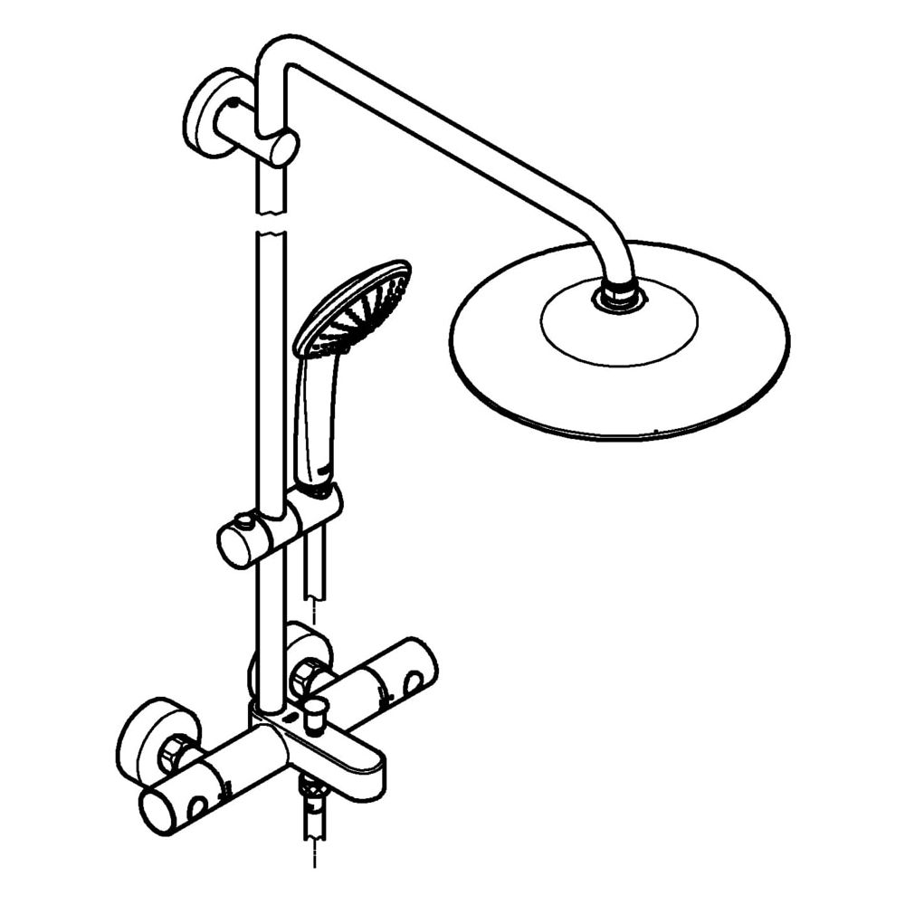 Grohe Euphoria Duschsystem 260 mit Thermostat-Wannenbatterie für die Wandmontage, Chrom... GROHE-26114001 4005176417870 (Abb. 2)
