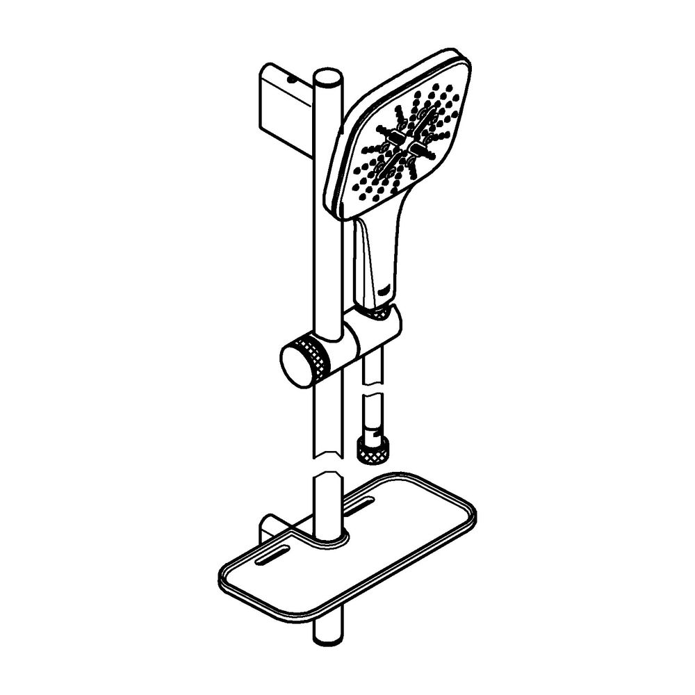 Grohe Rainshower SmartActive 130 Cube Brausestangenset 3 Strahlarten chrom 26584000... GROHE-26584000 4005176486296 (Abb. 4)