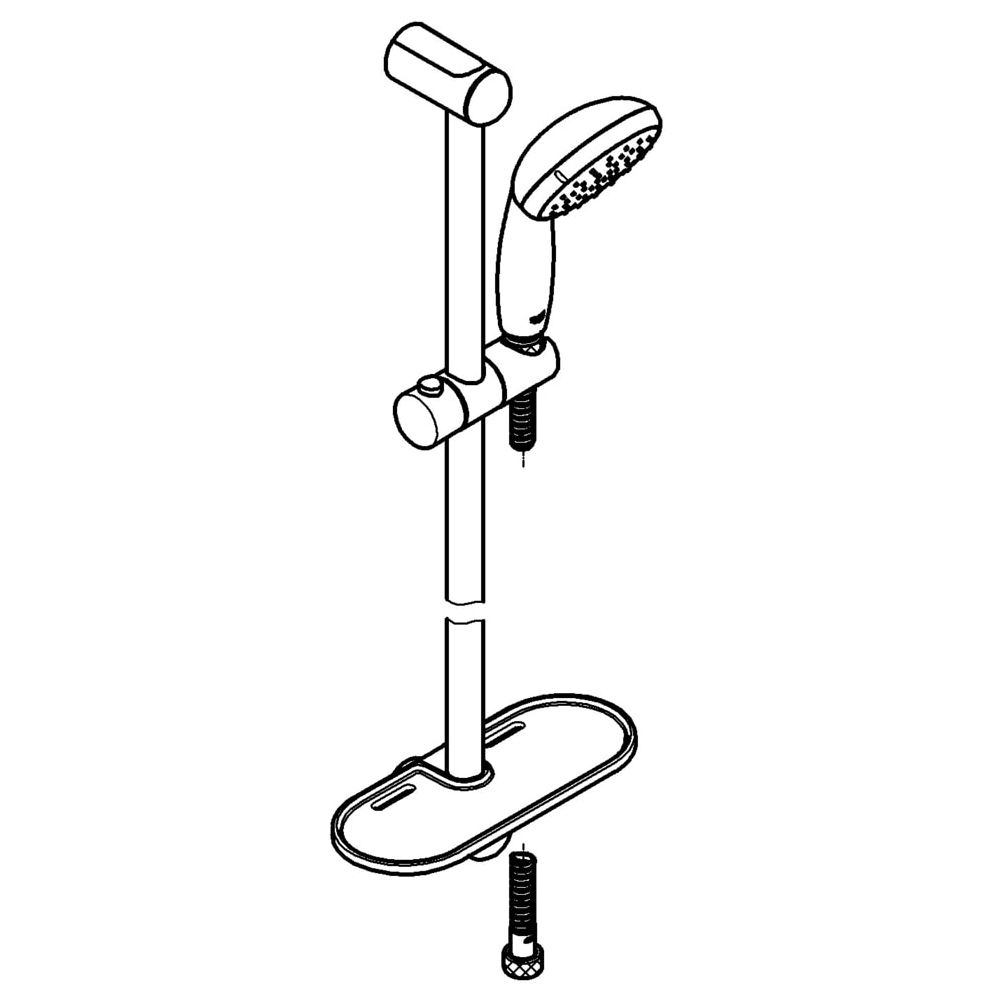 Grohe Tempesta 100 Brausestangenset, 2 Strahlarten, 600mm, Chrom, 26638000... GROHE-26638000  (Abb. 2)