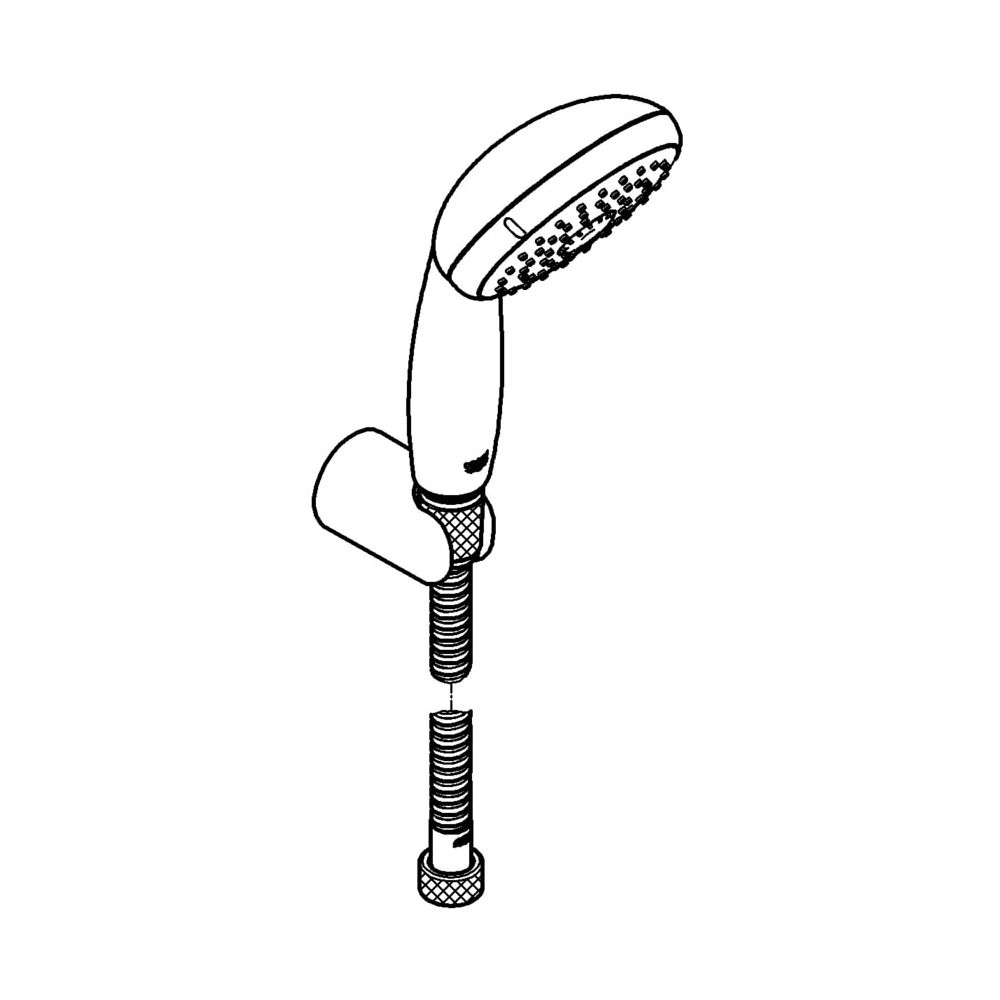 Grohe Tempesta 100 Wandhalterset, 3 Strahlarten, max. Durchfluss 9,5l/min, Chrom, 26639000... GROHE-26639000  (Abb. 2)
