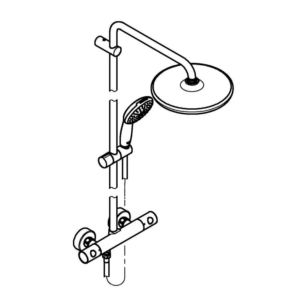 Grohe Tempesta Duschsystem Tempesta 250 Brause-Thermostat KB 250 Mattschwarz... GROHE-266702431 4067393015970 (Abb. 2)