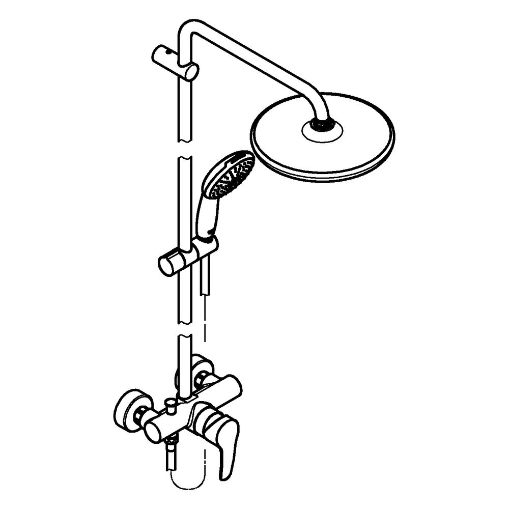 Grohe Tempesta 250 Duschsystem mit Einhandmischer für Wandmontage, Kopfbrause/Handbrau... GROHE-266732431 4067393061816 (Abb. 2)