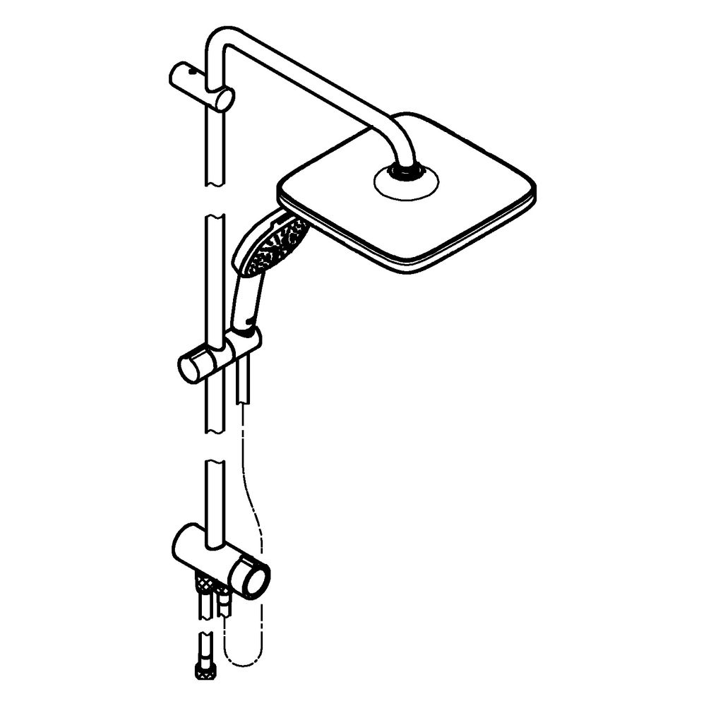 Grohe Tempesta 250 Cube Flex-Duschsystem, mit Umstellung für Wandmontage, Kopfbrause/Ha... GROHE-26694001 4005176766244 (Abb. 2)