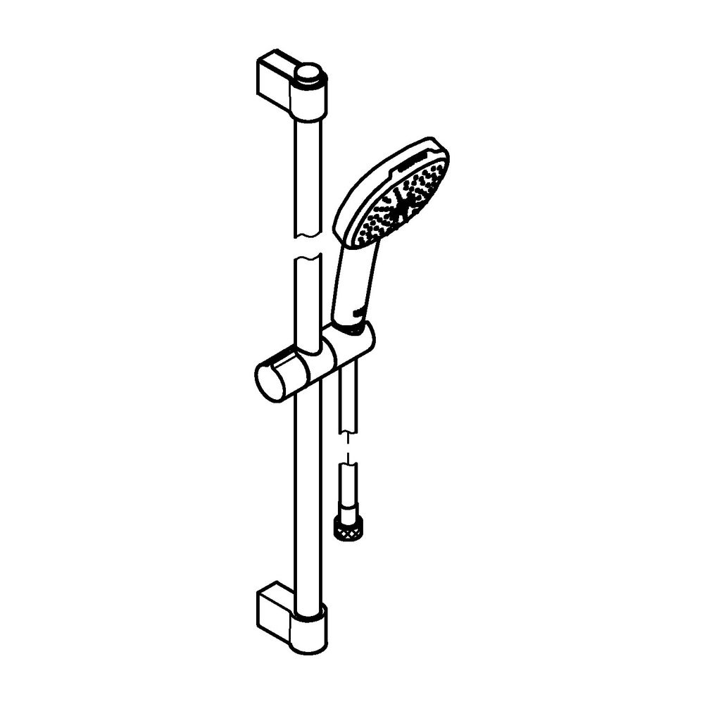 Grohe Tempesta Cube Brausestangenset 110, 600mm, 2 Strahl, 7,4l/min, Mattschwarz, Brau... GROHE-267482433 4067393015802 (Abb. 2)