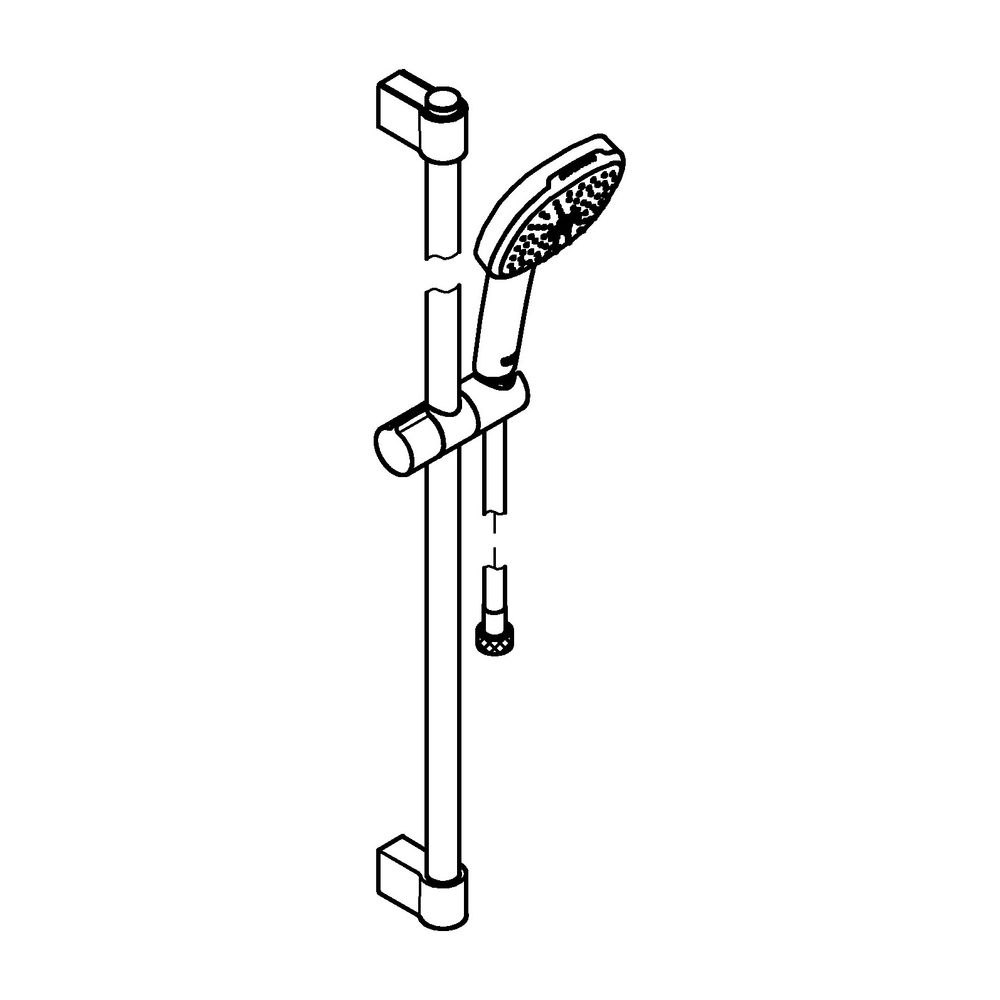 Grohe Tempesta Cube Brausestangenset 110, 900mm, 2 Strahl, 7,4l/min, Mattschwarz, Brau... GROHE-269082433 4067393015826 (Abb. 2)