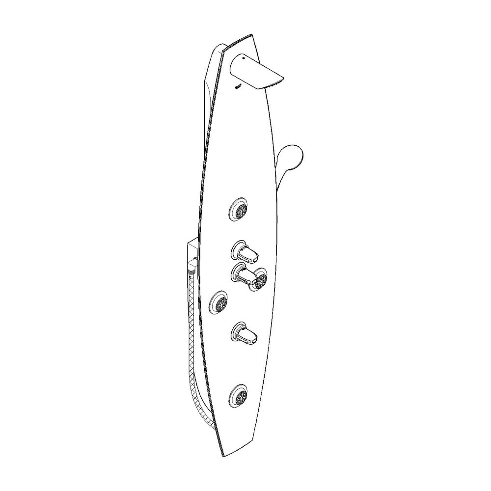 Grohe Amera Duschsystem, Echtglasabdeckung, Wandmontage, SpeedClean, 8mm Glas, Chrom, 2... GROHE-27013000 4005176278310 (Abb. 2)