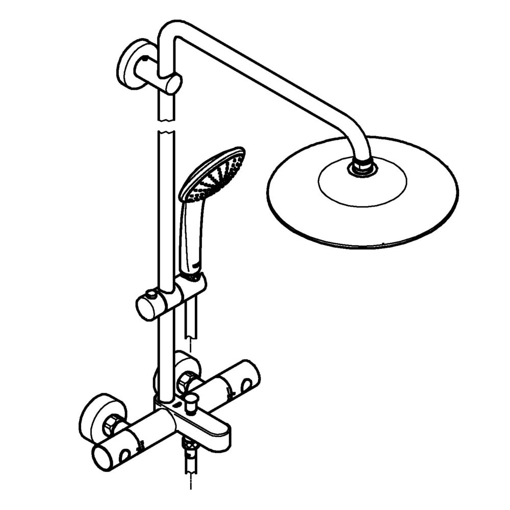 Grohe Euphoria 260 Duschsystem, Wandmontage, max. Durchfluss 9,5l/min bei 3 bar, Chrom,... GROHE-27475001 4005176417863 (Abb. 2)