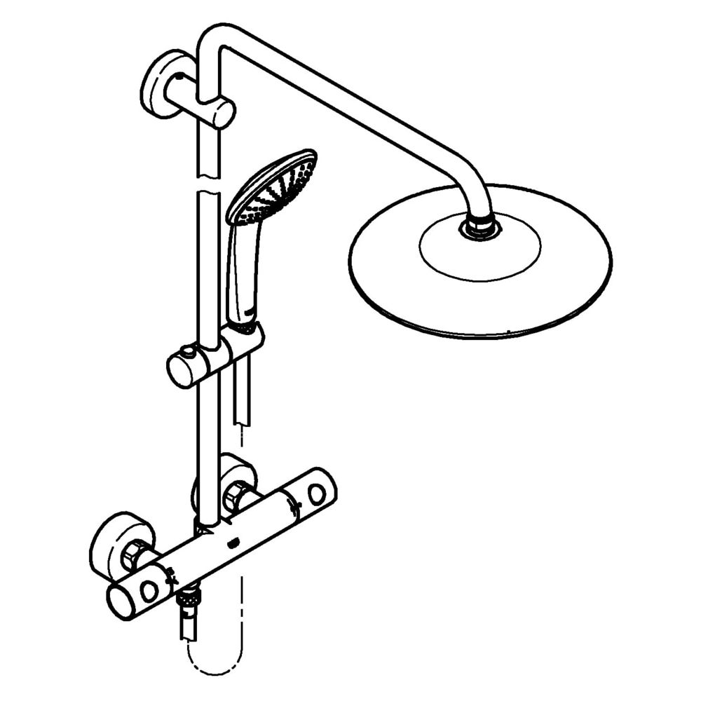 Grohe Euphoria 260 Duschsystem, Wandmontage, mit Thermostat und Kopfbrause, max. Durchfluss 9,5l/min... GROHE-27615001  (Abb. 2)