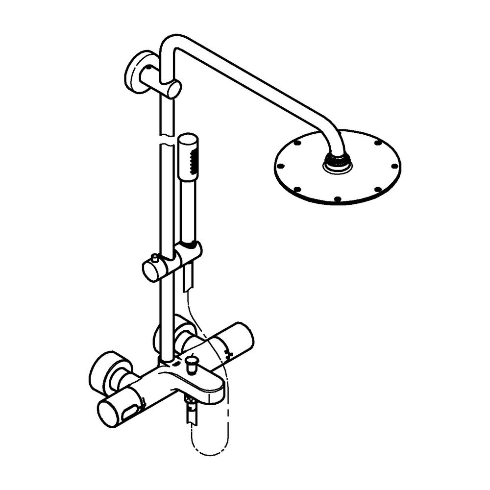 Grohe Rainshower System 210 Duschsystem Wandmontage mit Thermostat-Wannenbatterie und K... GROHE-27641000 4005176901645 (Abb. 2)