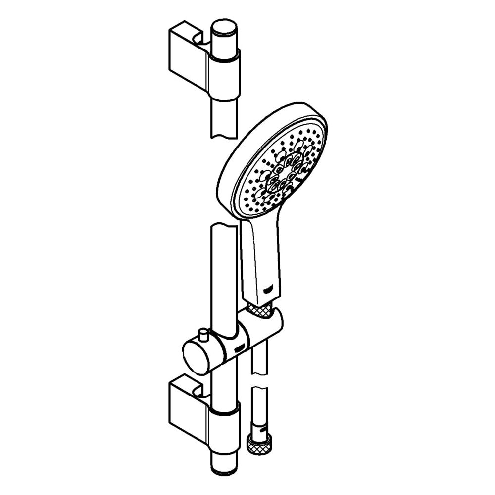 Grohe Power and Soul Cosmopolitan 130 Brausestangenset, 600mm, 4plus Strahlarten, Chrom, 27732000... GROHE-27732000  (Abb. 2)