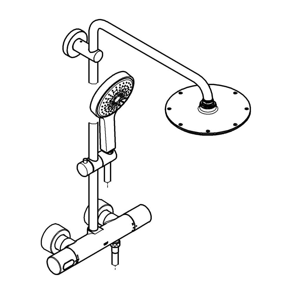 Grohe Rainshower System 210 Duschsystem mit Thermostatbatterie für die Wandmontage, mit Thermostat, ... GROHE-27967000  (Abb. 2)
