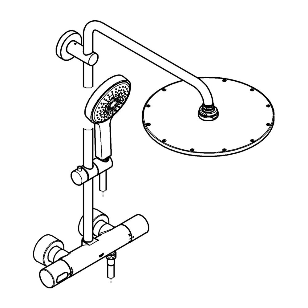 Grohe Rainshower System 310 Duschsystem mit Thermostatbatterie für die Wandmontage, mit Thermostat, ... GROHE-27968000  (Abb. 2)