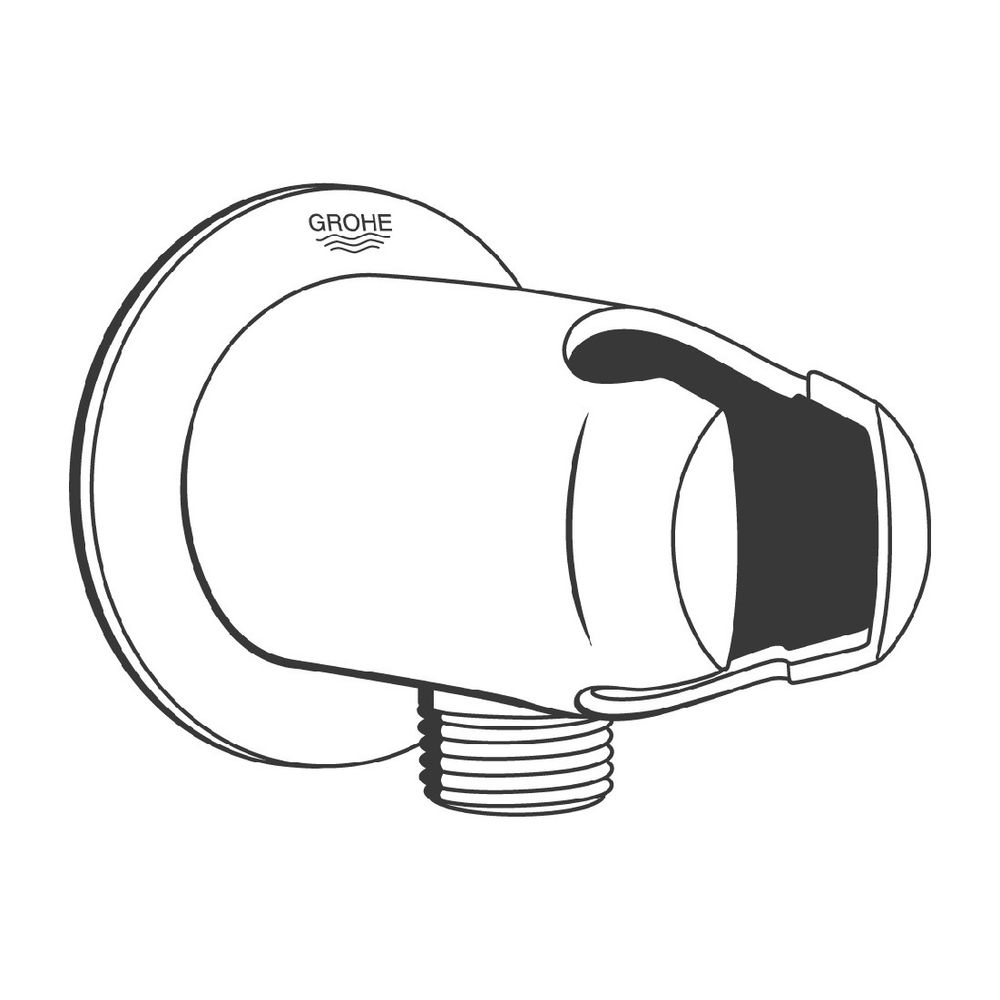 Grohe Movario Wandanschlussbogen, G 1/2", mit Brausehalter, eigensicher, Chrom, 2840600... GROHE-28406000 4005176264566 (Abb. 2)
