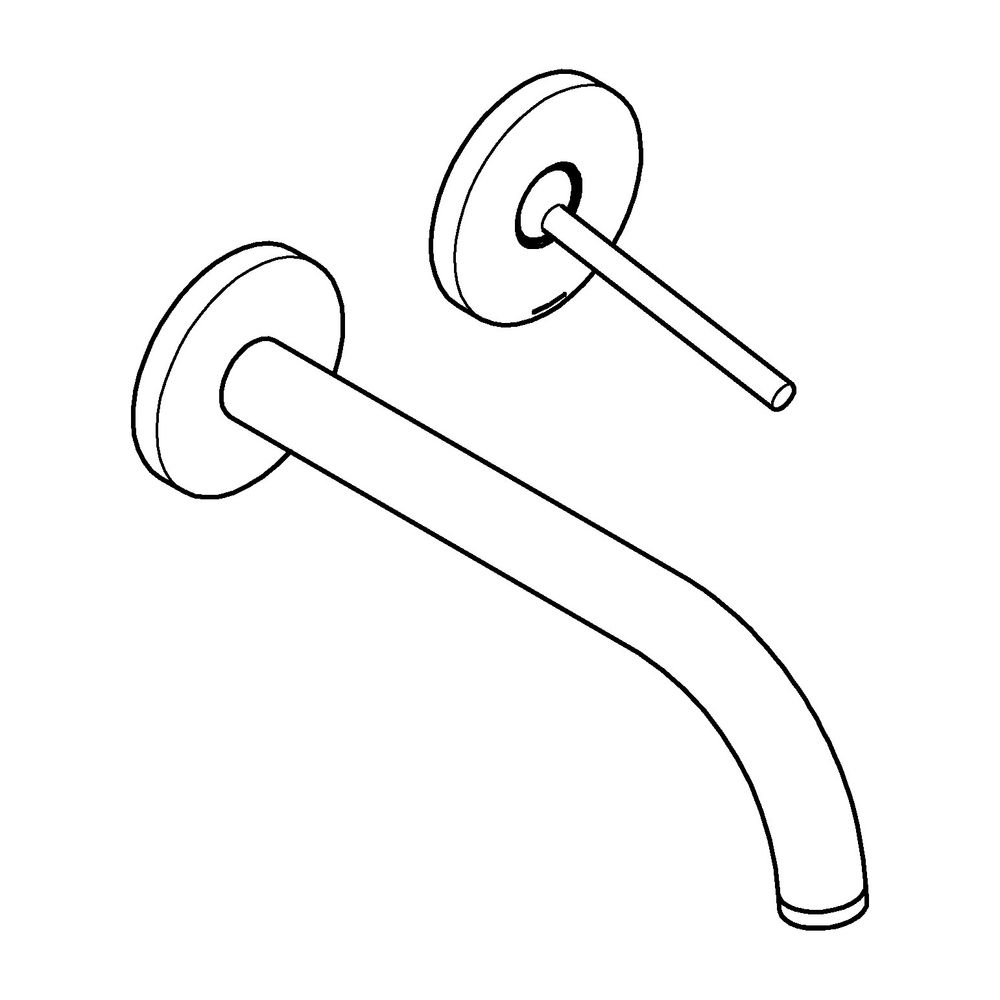 Grohe Atrio 2-Loch-Waschtisch-Wandbatterie Cool Sunrise gebürstet, Fertigmontageset, Au... GROHE-29406GN0 4005176952500 (Abb. 2)