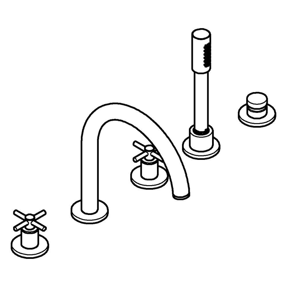 Grohe Atrio 5-Loch-Wannenkombination, Fertigmontageset mit Kreuzgriffen, eigensicher, S... GROHE-29408MS0 4005176945885 (Abb. 2)