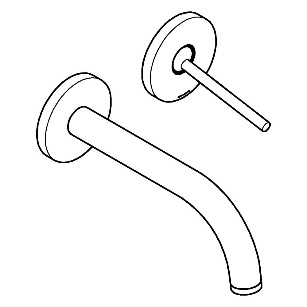 Grohe Atrio 2-Loch-Waschtischbatterie, Wandmontage, Fertigmontageset, Ausladung 185mm, ... GROHE-29410MS0 4005176945892 (Abb. 2)