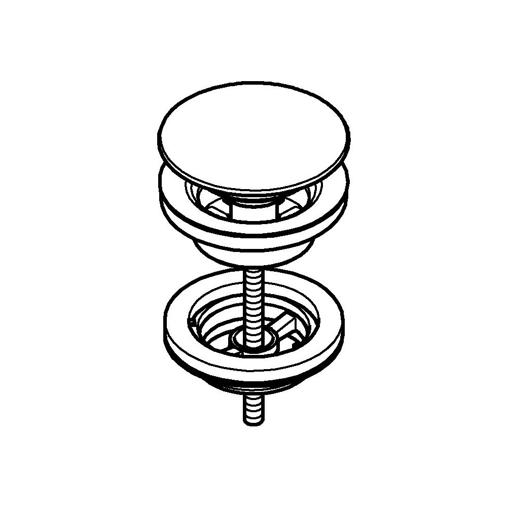 Grohe Ablaufgarnitur für Waschtische, mit Druckstopfen und Klickverschluss, Phantom Bla... GROHE-29510KF0 4005176781704 (Abb. 7)