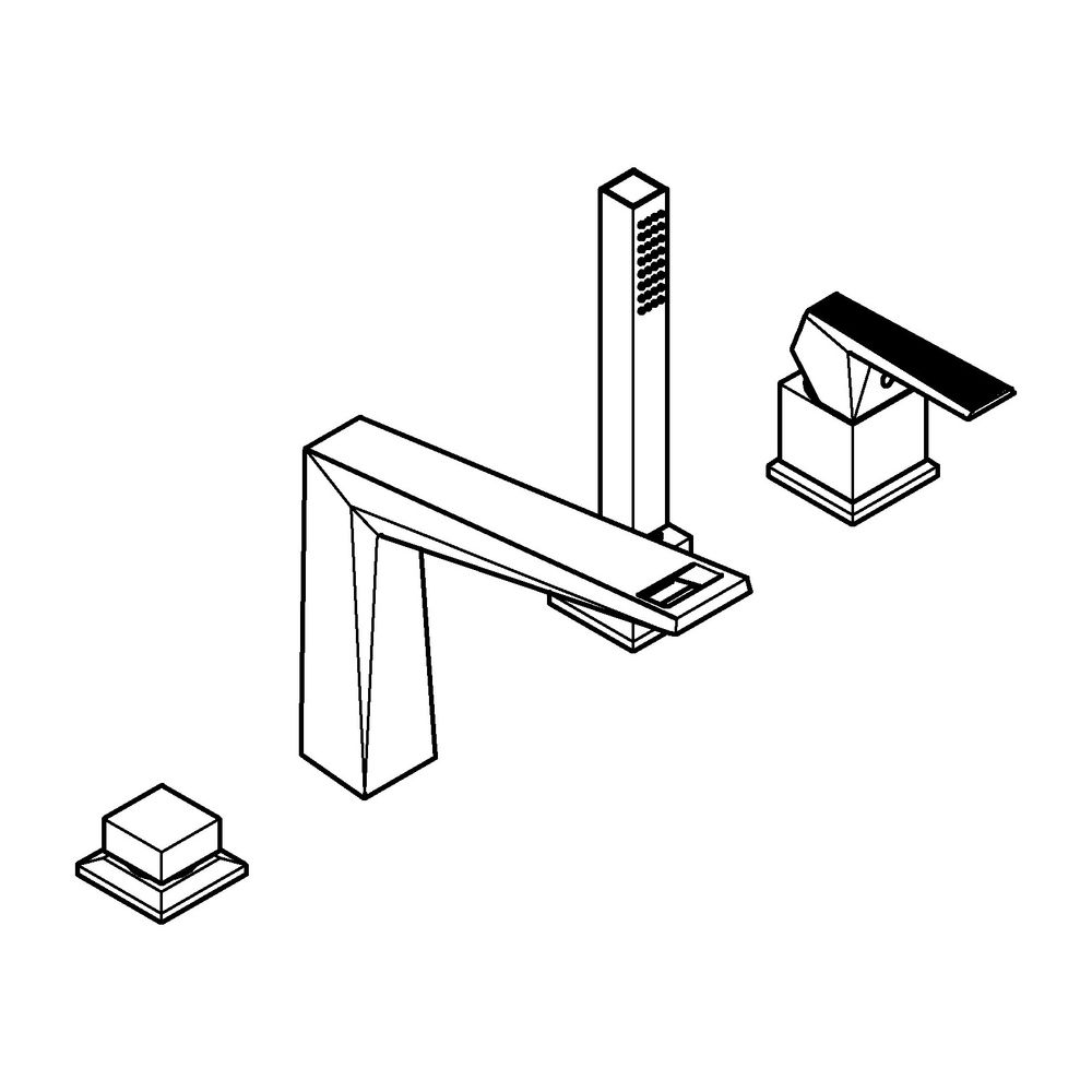 Grohe Allure Brilliant 4-Loch-Wannenkombination PC Hard Graphite gebürstet, Griff mit R... GROHE-29523AL0 4005176795657 (Abb. 2)