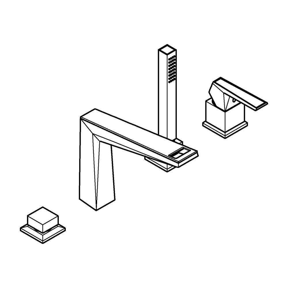 Grohe Allure Brilliant 4-Loch-Wannenkombination PC Supersteel, Griff, Vanilla Noir Caes... GROHE-29527DC0 4005176795145 (Abb. 2)