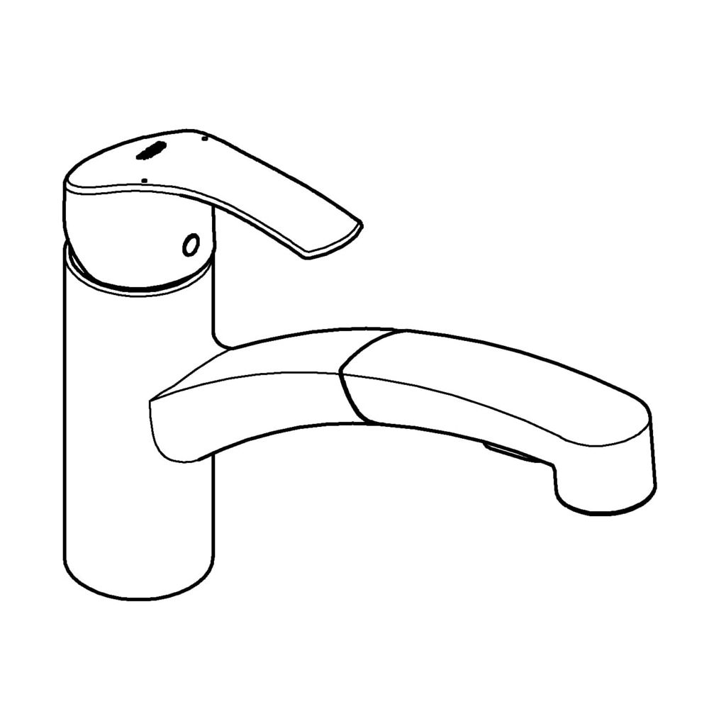 Grohe Eurosmart Einhand-Spültischbatterie, 1-Loch-Montage, flacher Auslauf, ausziehbare Dual Spülbra... GROHE-30305DC0  (Abb. 2)
