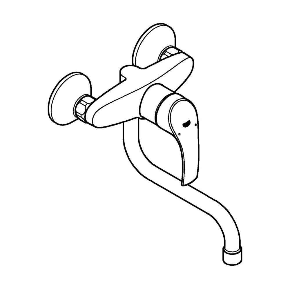 Grohe Eurosmart Einhand-Spültischbatterie, Wandmontage, Ausladung 217mm, Chrom, 31391002... GROHE-31391002  (Abb. 2)