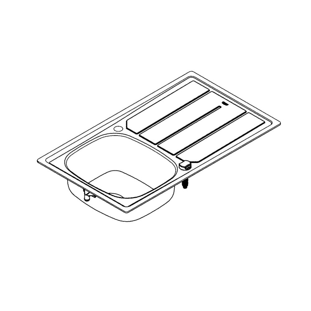 Grohe Edelstahlspüle K200 mit 1 Becken/Abtropffläche 860x500mm, Edelstahl, 31552SD0... GROHE-31552SD0  (Abb. 2)