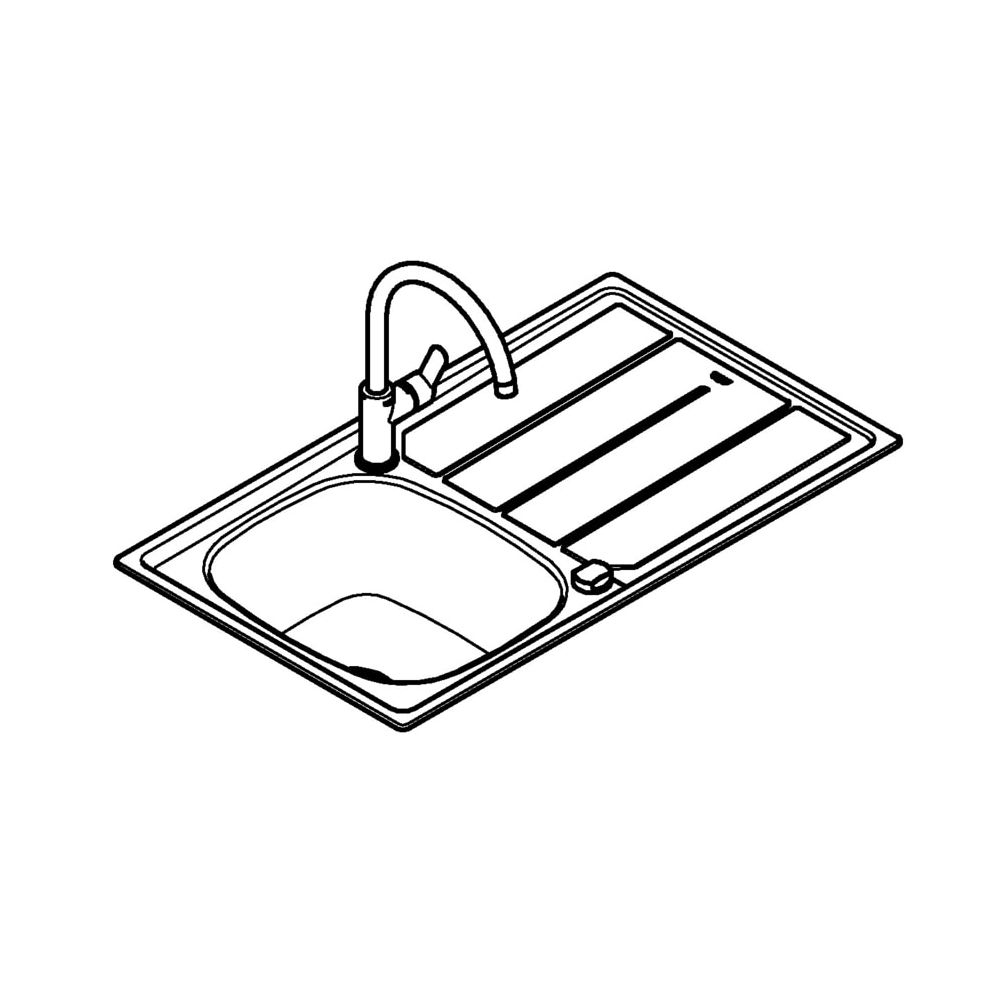 Grohe Spülen-Bauset K200 mit BauEdge Edelstahlspüle, 860x500mm, Edelstahl, 31562SD0... GROHE-31562SD0 4005176473197 (Abb. 2)