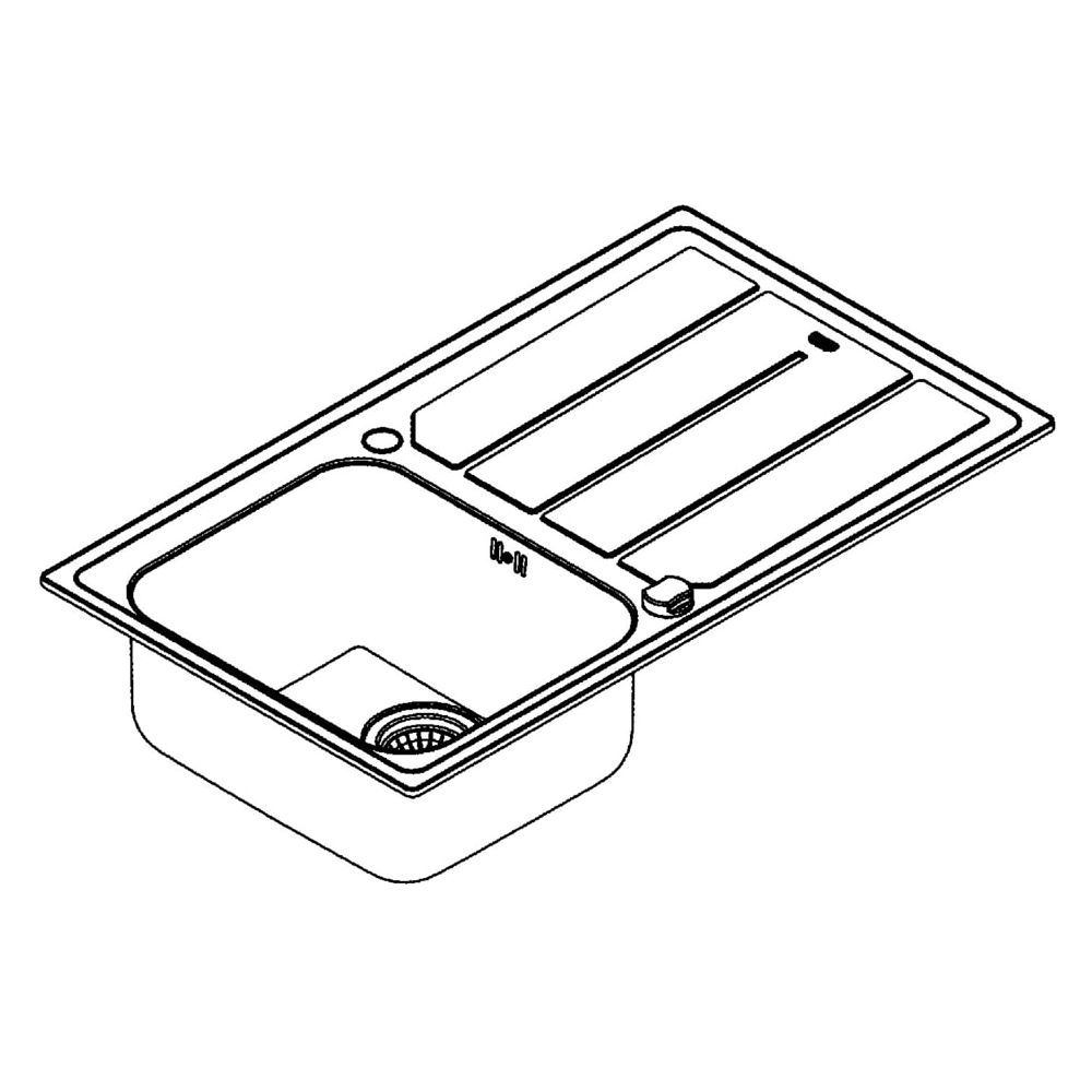 Grohe Edelstahlspüle K500 mit 1 Becken/Abtropffläche 860x500mm, Edelstahl, 31571SD0... GROHE-31571SD0  (Abb. 2)