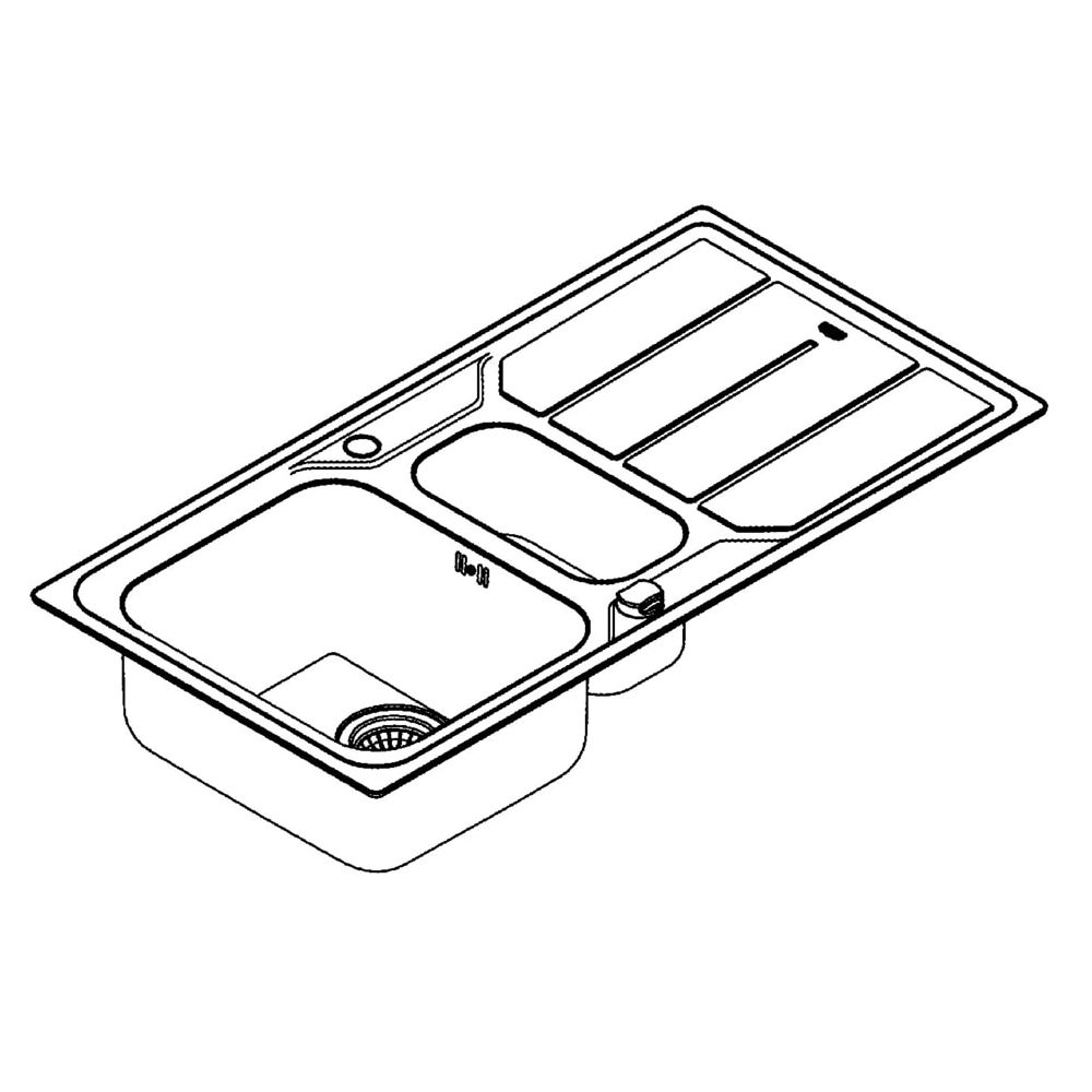 Grohe Edelstahlspüle K500 mit 1,5 Becken/Abtropffläche 970x500mm, Edelstahl, 31572SD0... GROHE-31572SD0 4005176473296 (Abb. 2)