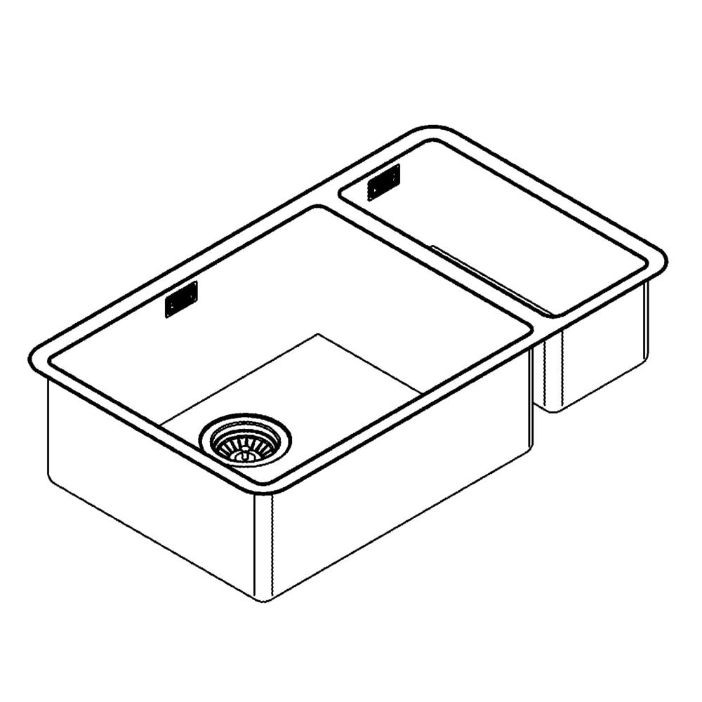 Grohe Unterbau-Edelstahlspüle K700, mit 1,5 Becken 760x450mm, Einbau links, Edelstahl, 31575SD0... GROHE-31575SD0  (Abb. 2)