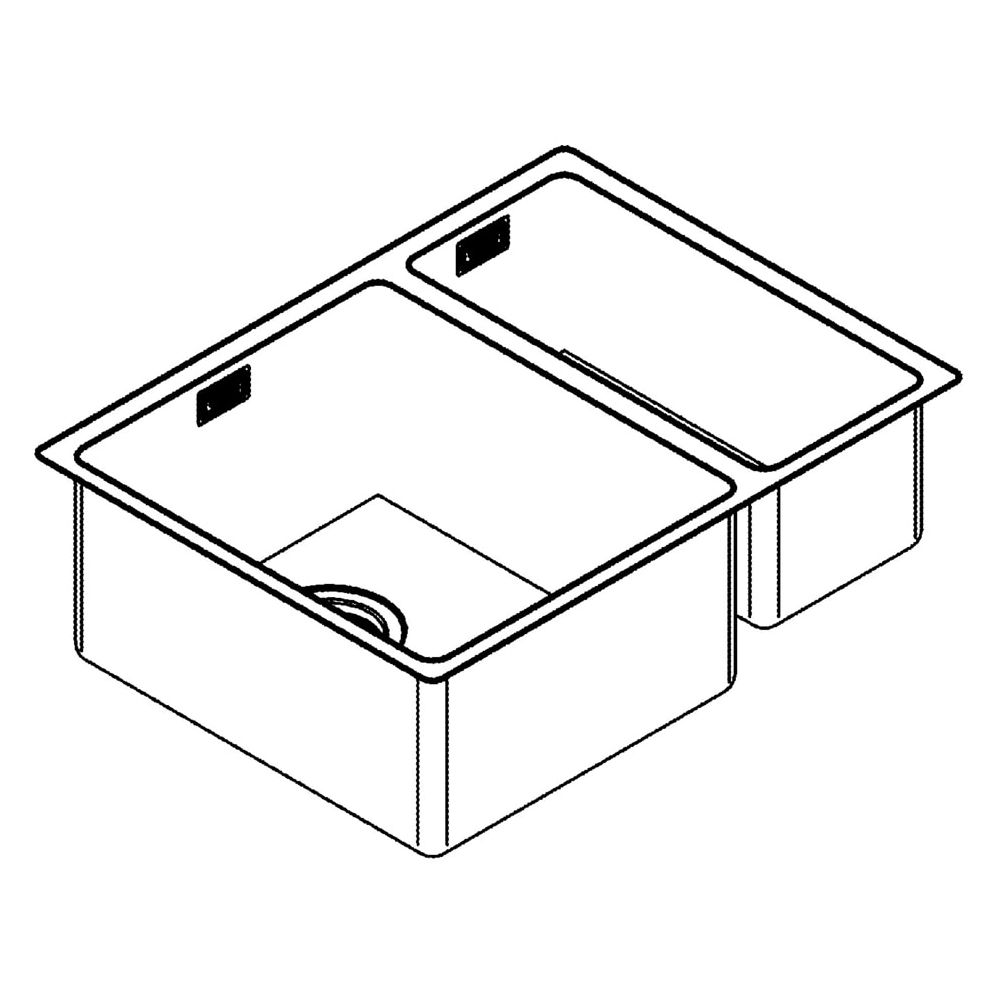 Grohe Unterbau-Edelstahlspüle K700, mit 1,5 Becken 585x440mm, Einbau links, Edelstahl, 31577SD0... GROHE-31577SD0  (Abb. 2)