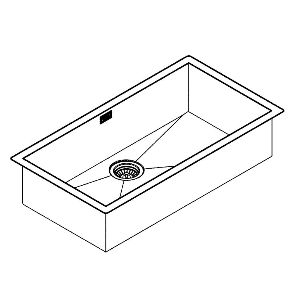 Grohe Edelstahlspüle K700, mit 1 Becken 864x464mm, Einbau flächenbündig, 31580SD0... GROHE-31580SD0  (Abb. 2)