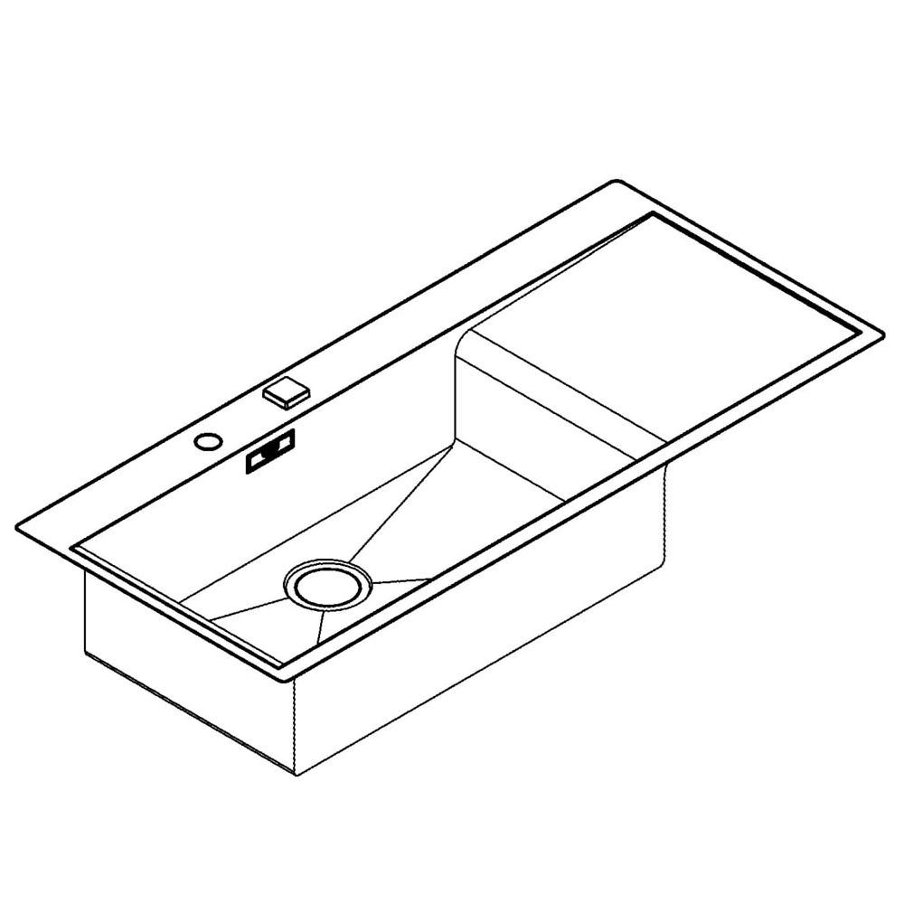 Grohe Edelstahlspüle K1000 mit 1 Becken und Abtropffläche, 1160x520mm, Einbau flächenbü... GROHE-31581SD0 4005176473388 (Abb. 2)