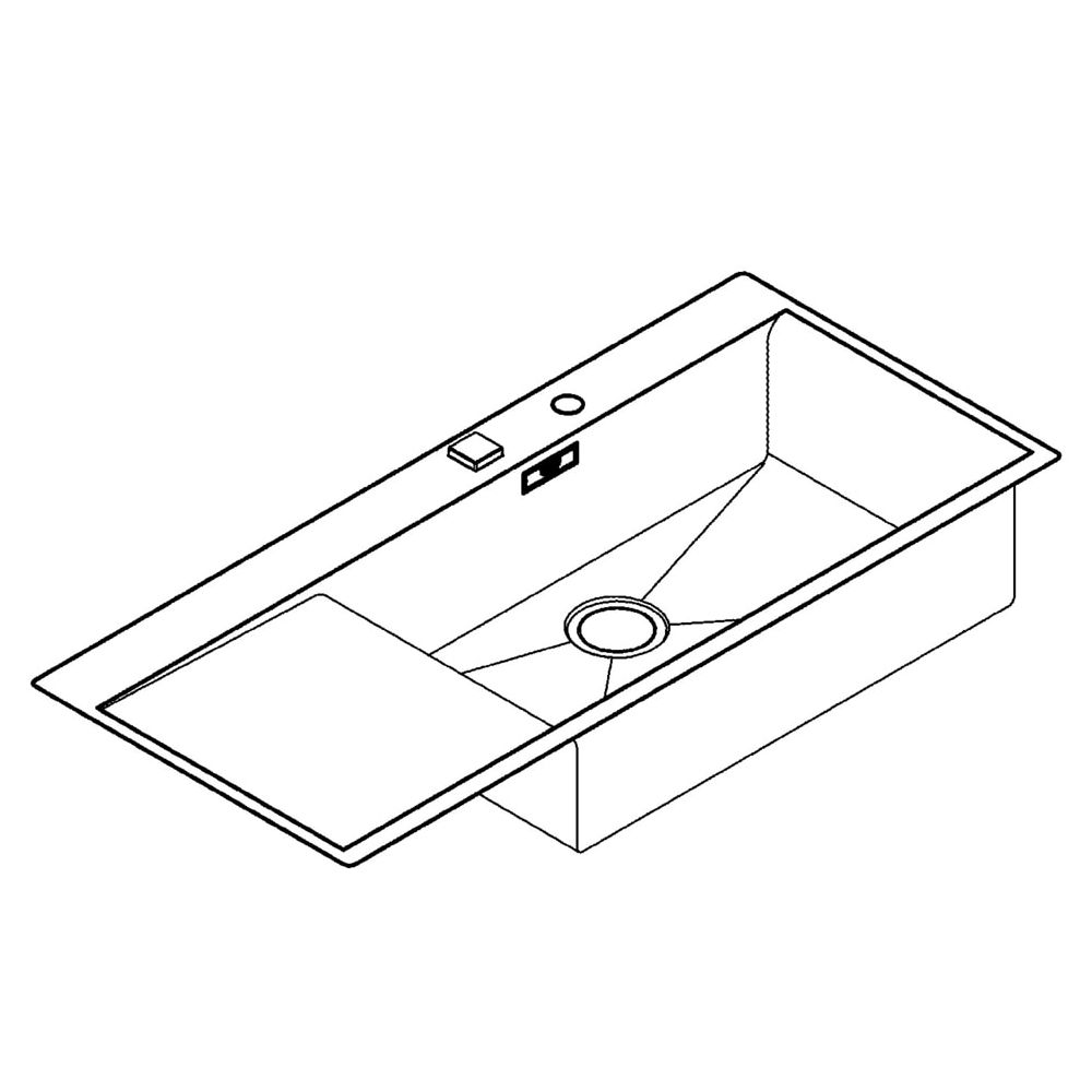 Grohe Edelstahlspüle K1000 mit 1 Becken und Abtropffläche, 1160x520mm, Einbau flächenbü... GROHE-31582SD0 4005176473395 (Abb. 2)