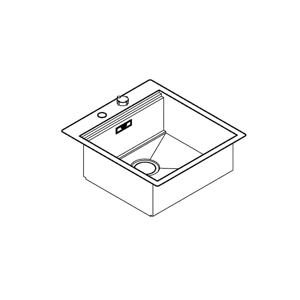 Grohe Edelstahlspüle K800 mit 1 Becken, 518x560mm, Einbau flächenbündig, Oberfläche Sat... GROHE-31583SD0 4005176473401 (Abb. 2)