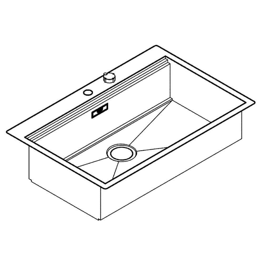 Grohe Edelstahlspüle K800 mit 1 Becken, 846x560mm, Einbau flächenbündig, Oberfläche Sat... GROHE-31584SD0 4005176473418 (Abb. 2)