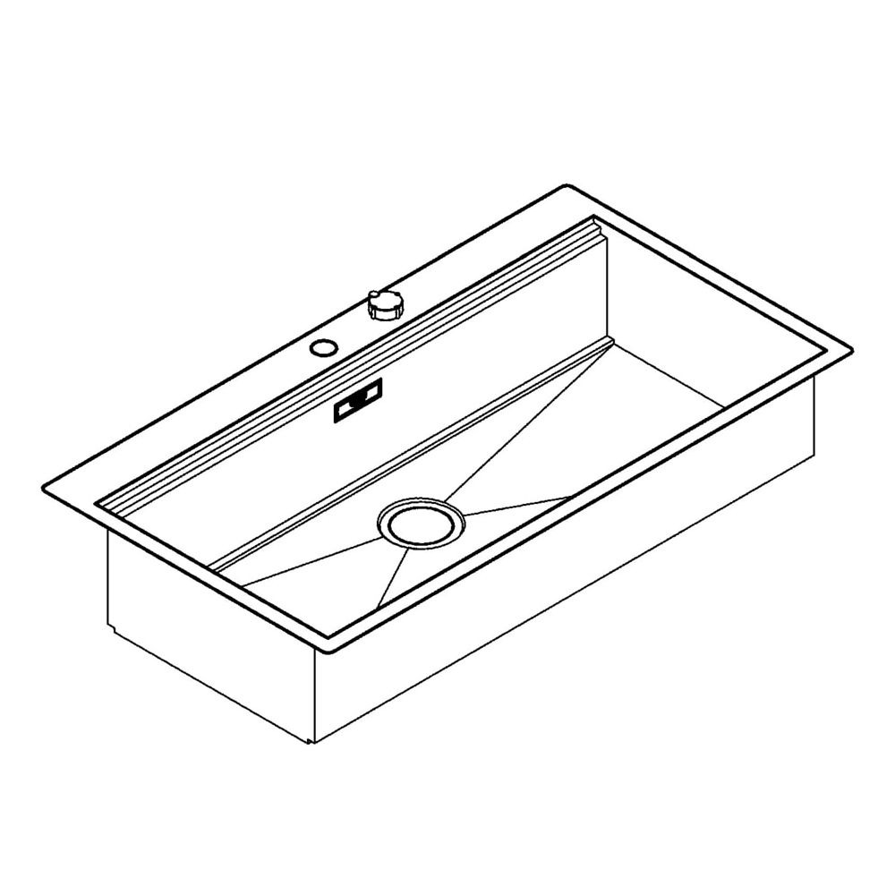 Grohe Edelstahlspüle K800 mit 1 Becken, 1024x560mm, Einbau flächenbündig, Oberfläche Sa... GROHE-31586SD0 4005176473432 (Abb. 2)