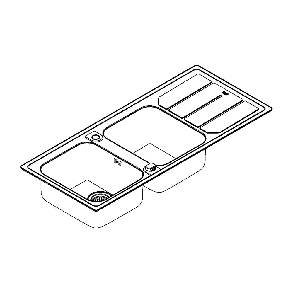 Grohe Edelstahlspüle K500 mit 2 Becken und Abtropffläche, 1160x500mm, Oberfläche Satin ... GROHE-31588SD0 4005176473456 (Abb. 2)