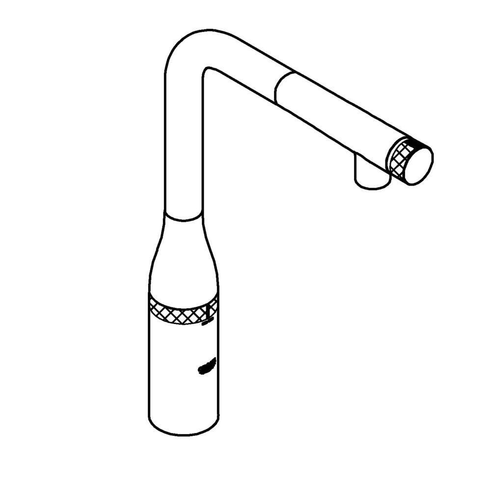 Grohe Essence Smart Control Spültisch-Batterie, L-Auslauf, ausziehbare Spülbrause, Nickel poliert, 3... GROHE-31615BE0  (Abb. 2)