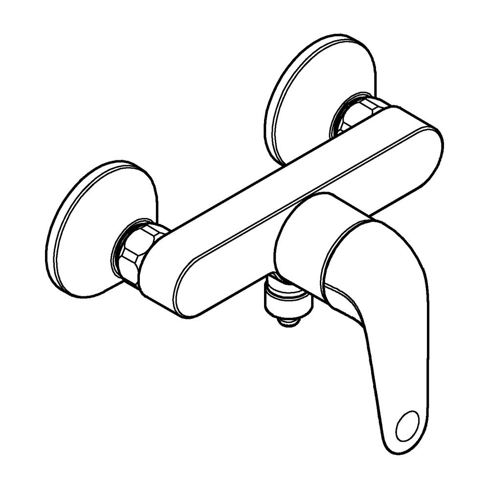 Grohe Euroeco Einhand-Brausebatterie Euroeco, Wandmontage, Temperaturbegrenzer, S-Ansch... GROHE-32740001 4005176743252 (Abb. 2)